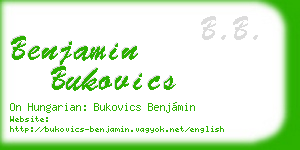 benjamin bukovics business card