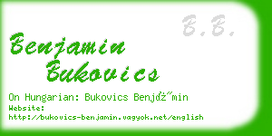 benjamin bukovics business card